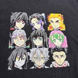 Demon Slayer Kimetsu no Yaiba Hashira Graphic Tee Mens XL Black Anime T-Shirt